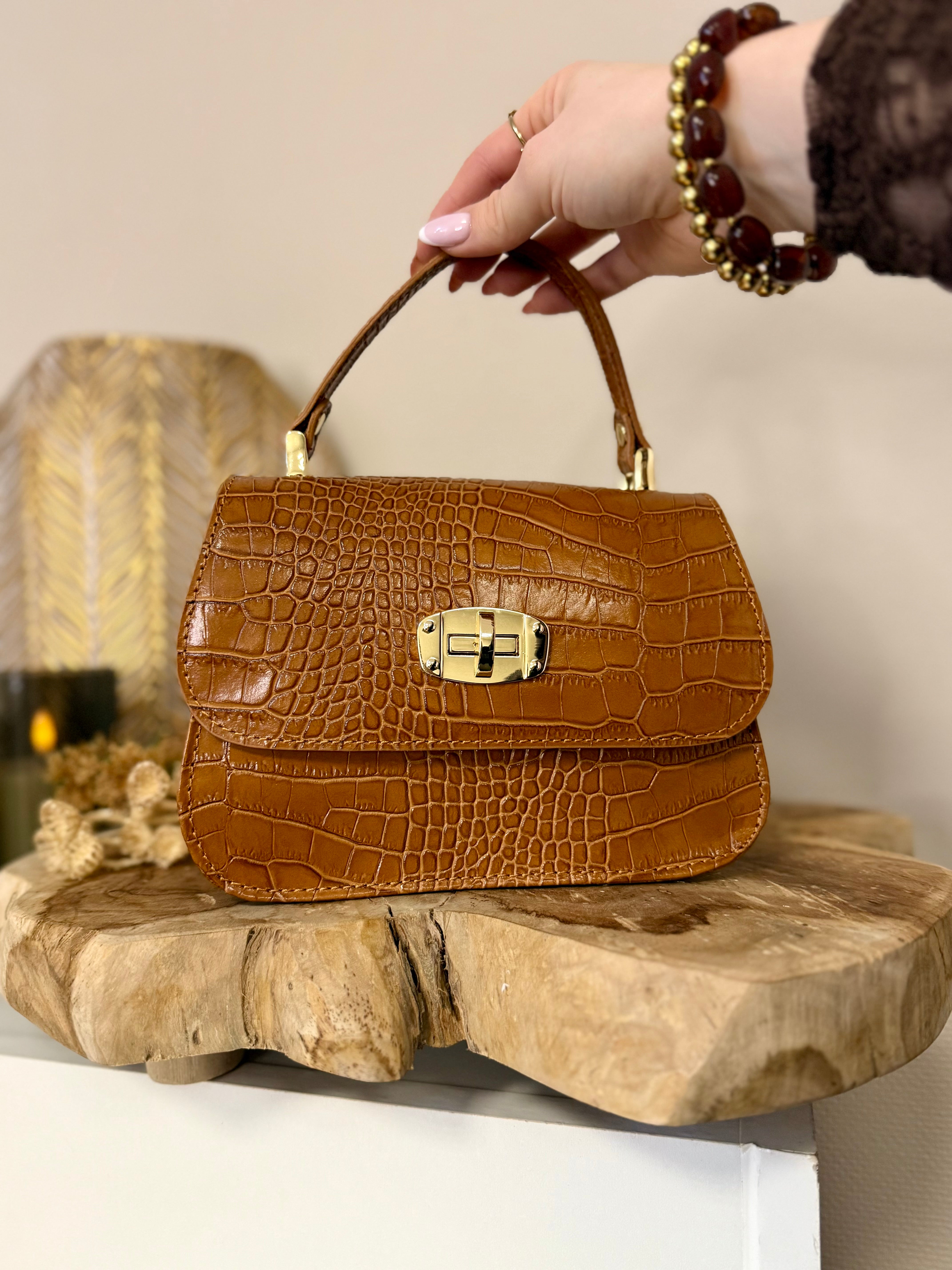 Celestial tote - genuine leather