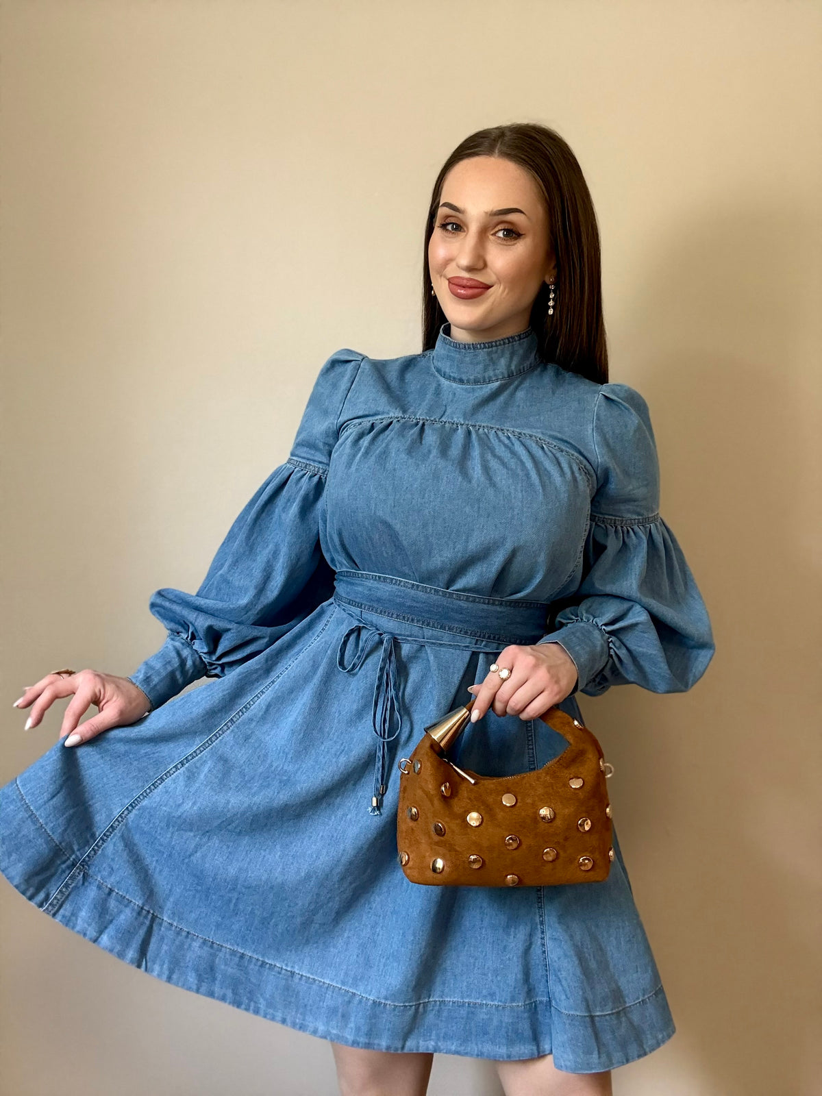 Darling in denim dress