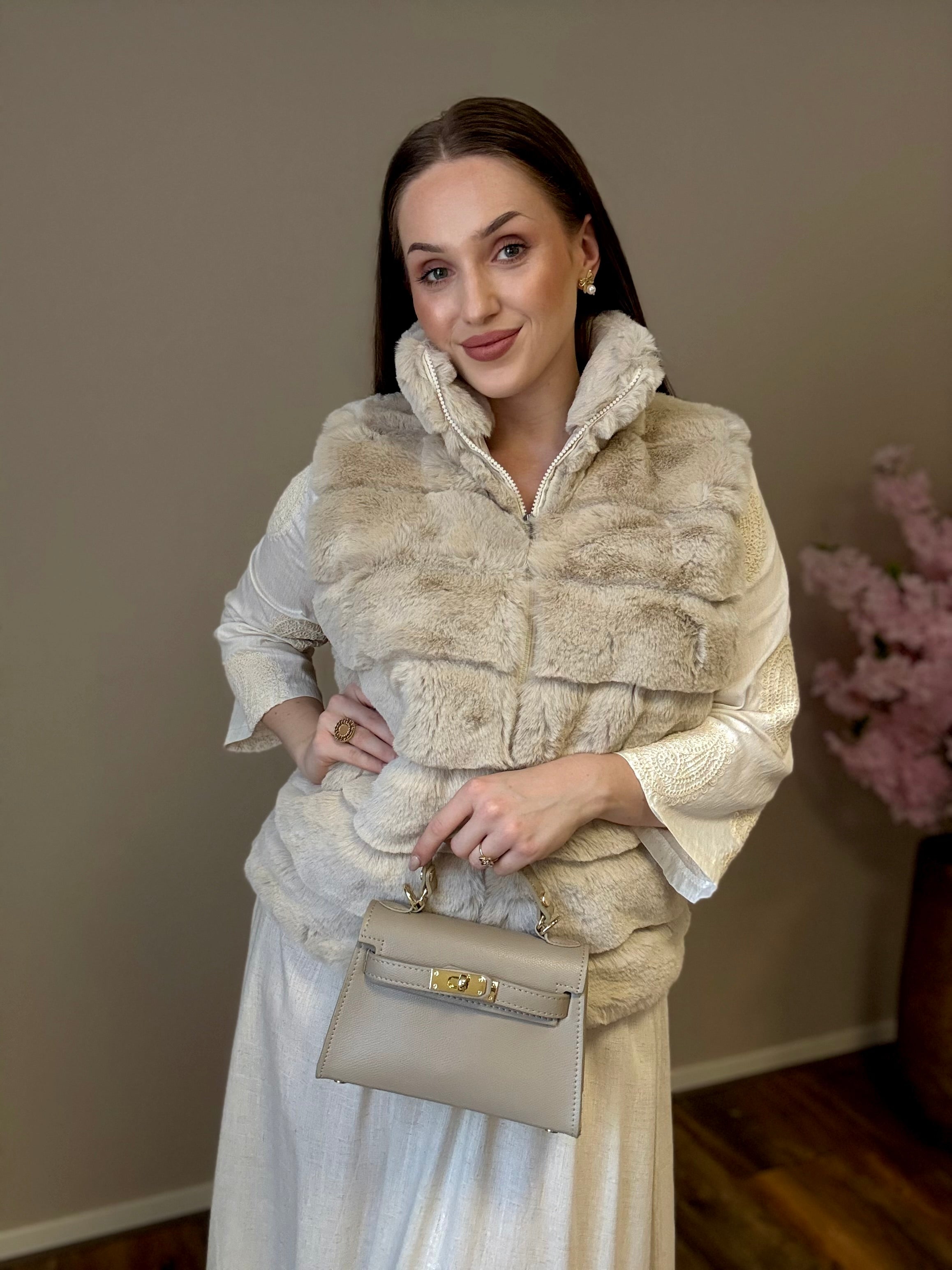 Cosy cloud fur waistcoat