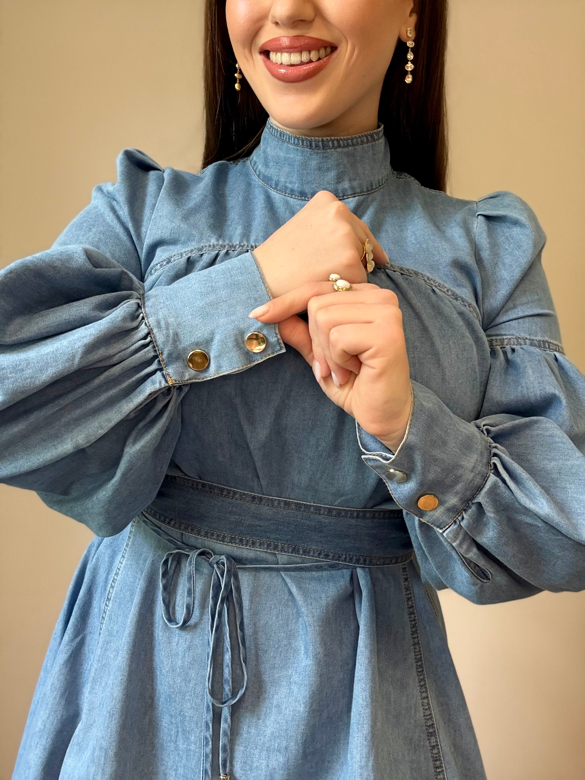 Darling in denim dress
