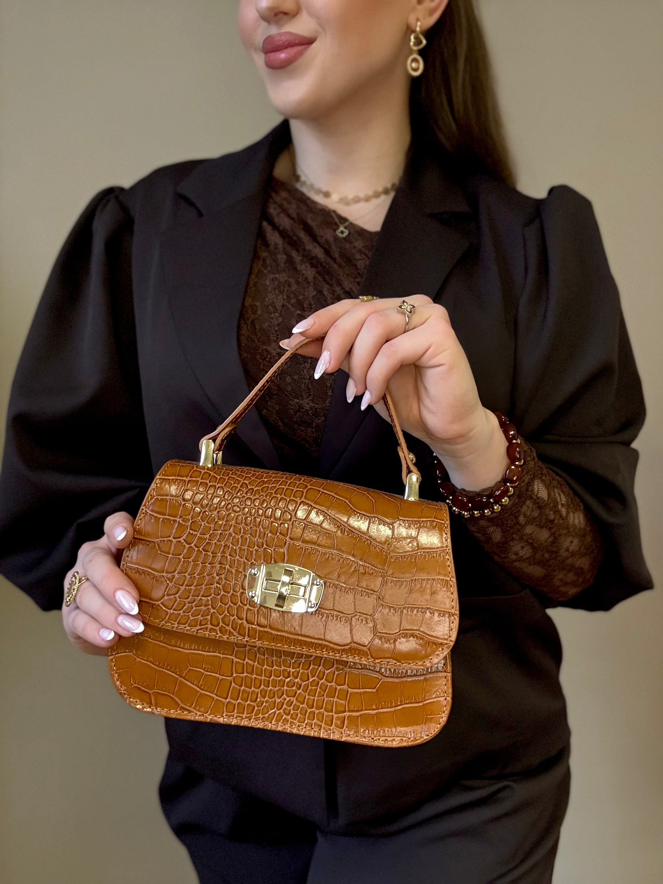 Celestial tote - genuine leather