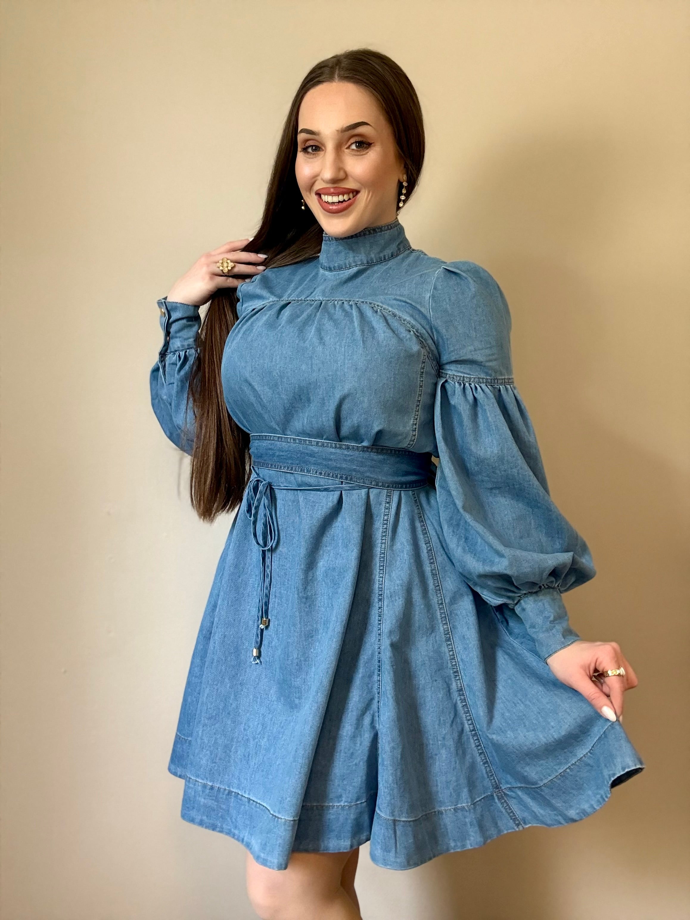 Darling in denim dress