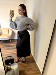 Mocha muse satin skirt